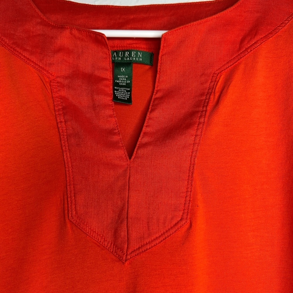 Ralph Lauren Vibrant Orange Tunic Top Renaissance Festival Bohemian Breathable - Picture 3 of 3